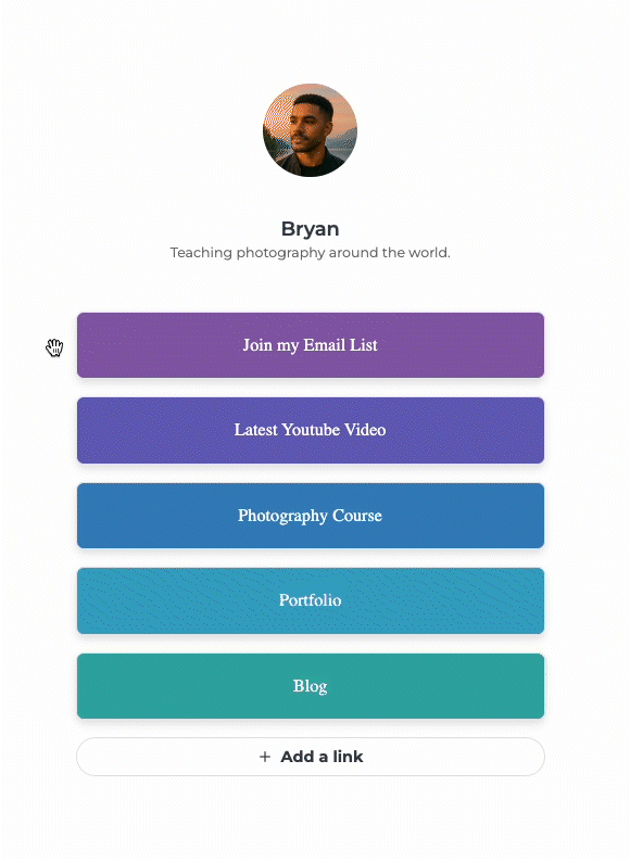 Reordering links animation